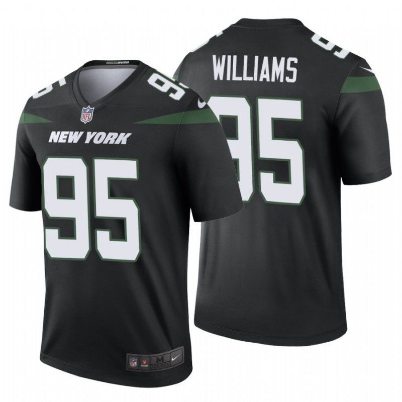 Men New York Jets 95 Quinnen Williams Nike Black Color Rush Legend NFL Jersey